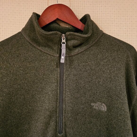 The North Face Quarter-Zip Pullover – Heathered Olive | Outdoor Essential - Picture 1 of 6